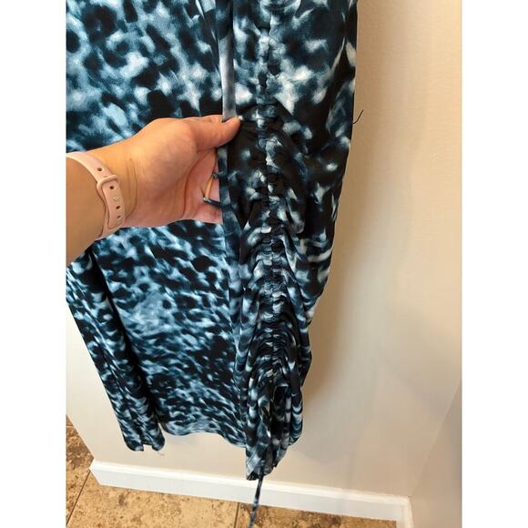 Soma Crepe Drawcord Sleeveless Maxi Dress Blue and Black Size Large - Picture 6 of 9
